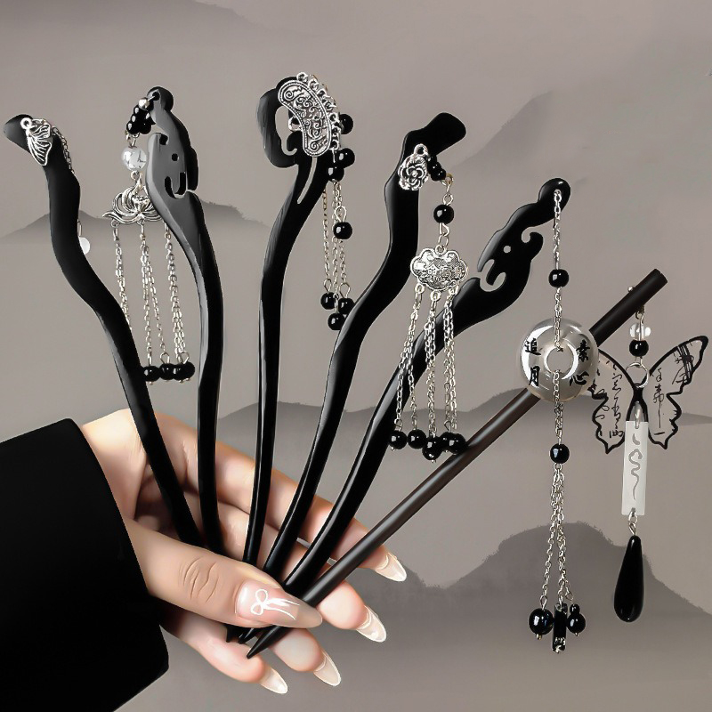 Hanbok Hair Pin - 1 adet Çin Antik Tarzı Mürekkep